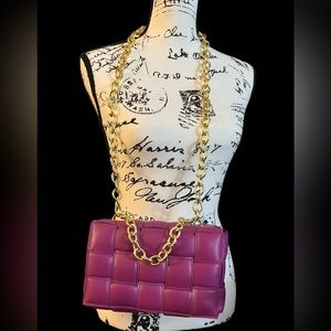 New Hot Pink Leather Crossbody Bag